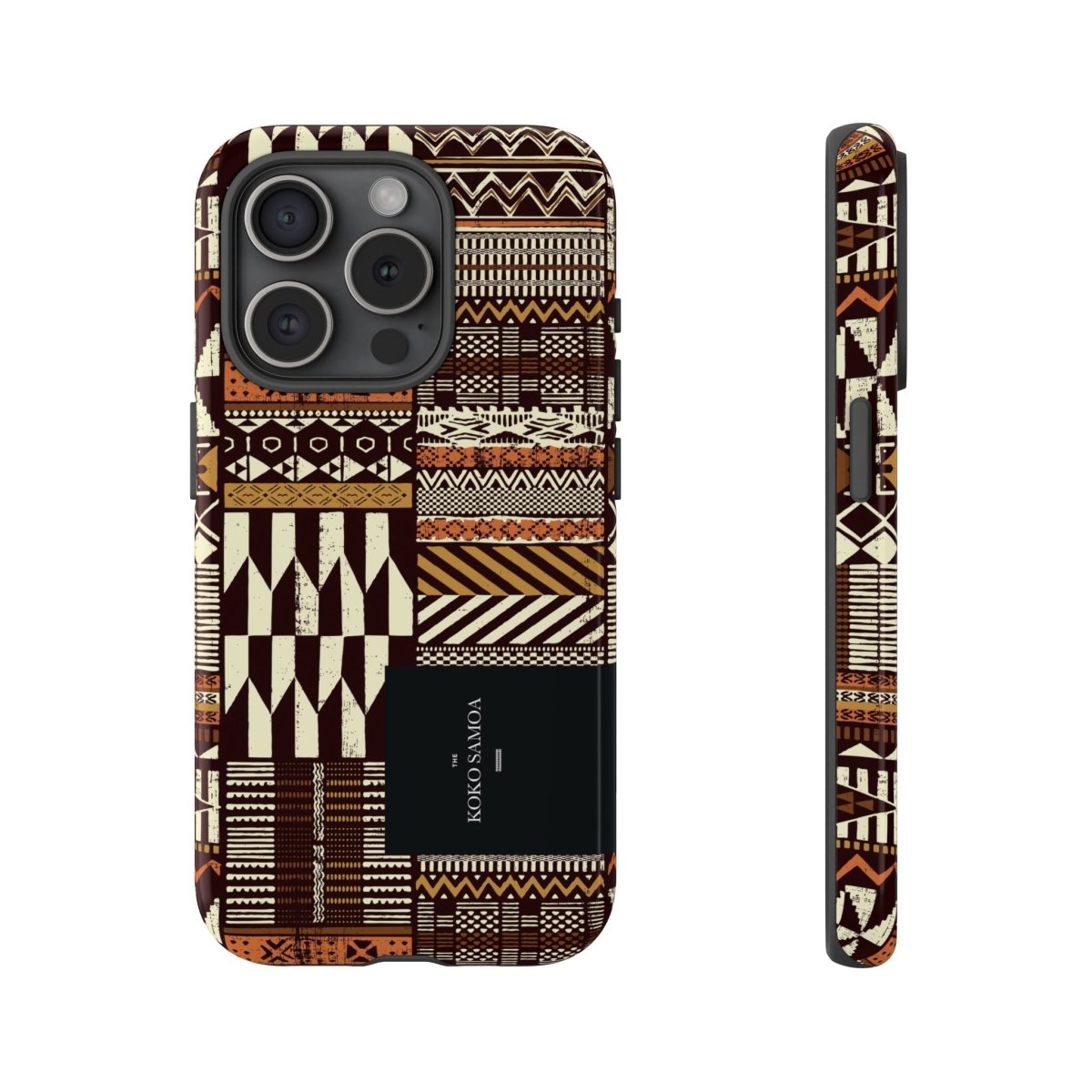Glossy tough phone case for iPhone 17 with Apia Mosaic design, durable phone case for AU, NZ, and USA.