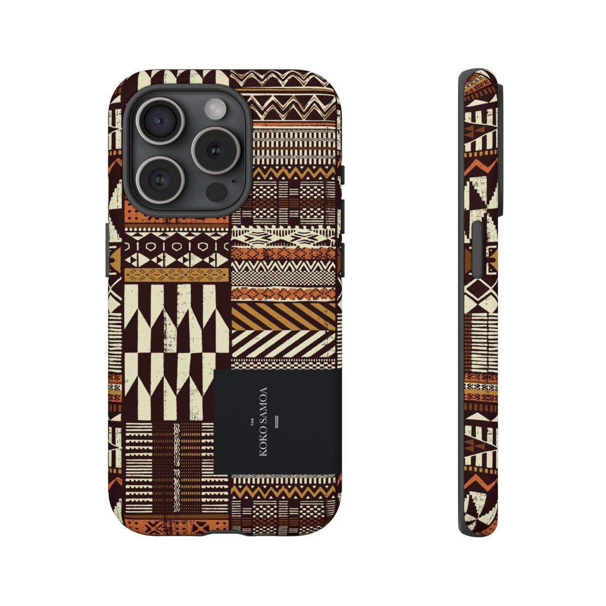 Glossy tough phone case with Apia Mosaic design for iPhone 17, for AU, NZ, and USA markets.
