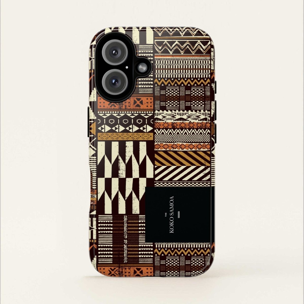 Glossy Tough Phone Case for iPhone 17 with Apia Mosaic design, featuring durable protection and vibrant mosaic pattern.