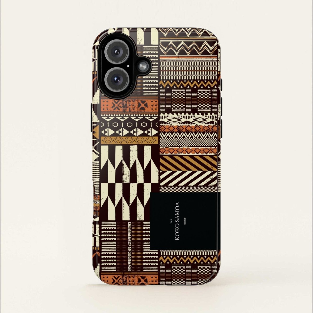 Glossy Tough Phone Case for iPhone 17 with Apia Mosaic design, featuring a durable protective cover in vibrant mosaic pattern.