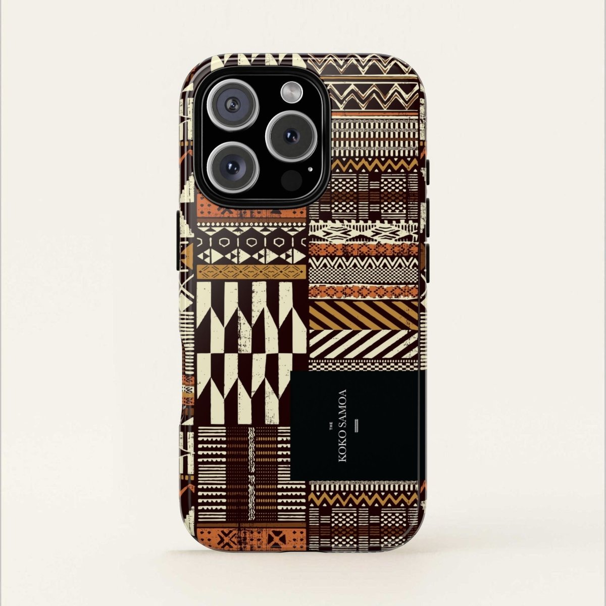 Glossy Tough Phone Case with Apia Mosaic design for iPhone 17, featuring durable protection in vibrant mosaic pattern.