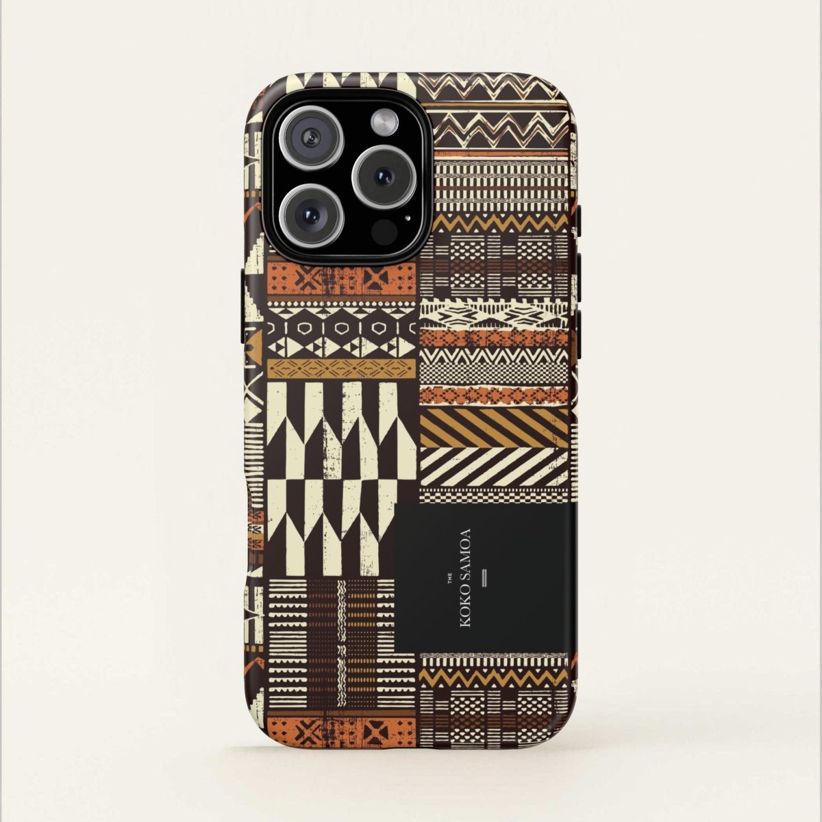 Glossy Tough Phone Case for iPhone 17 with Apia Mosaic design, featuring durable protection and vibrant mosaic pattern.