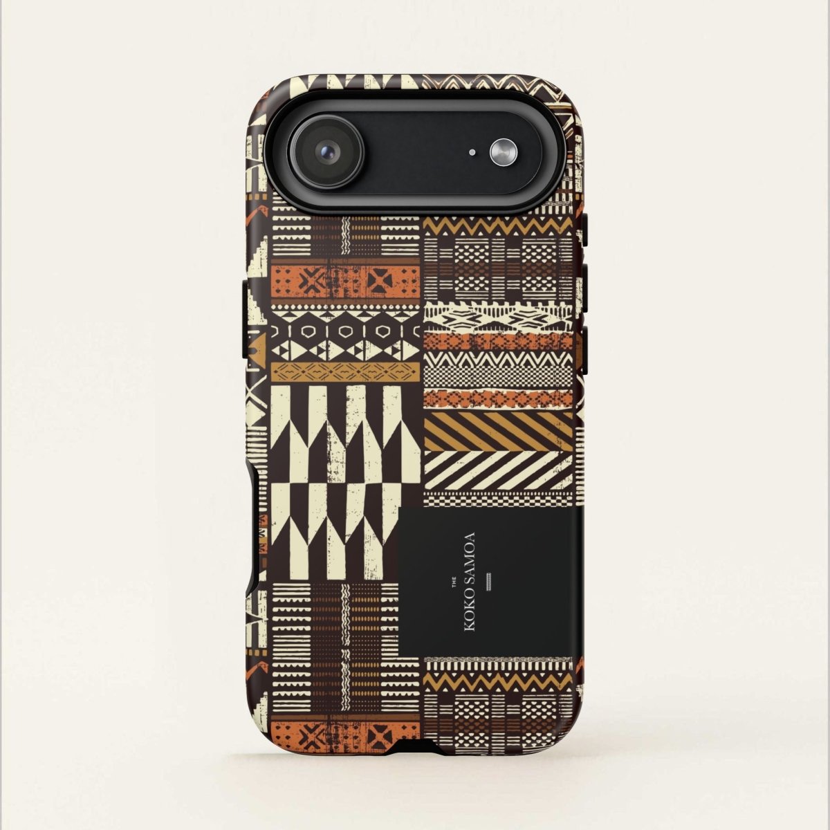 Glossy Tough Phone Case with Apia Mosaic design for iPhone 17, featuring vibrant mosaic artwork.