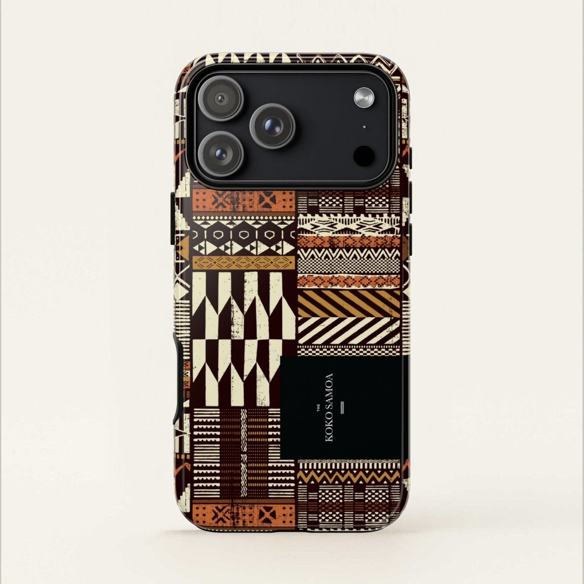 Glossy Tough Phone Case with Apia Mosaic design for iPhone 17, featuring durable protection in AU, NZ, and USA styles.