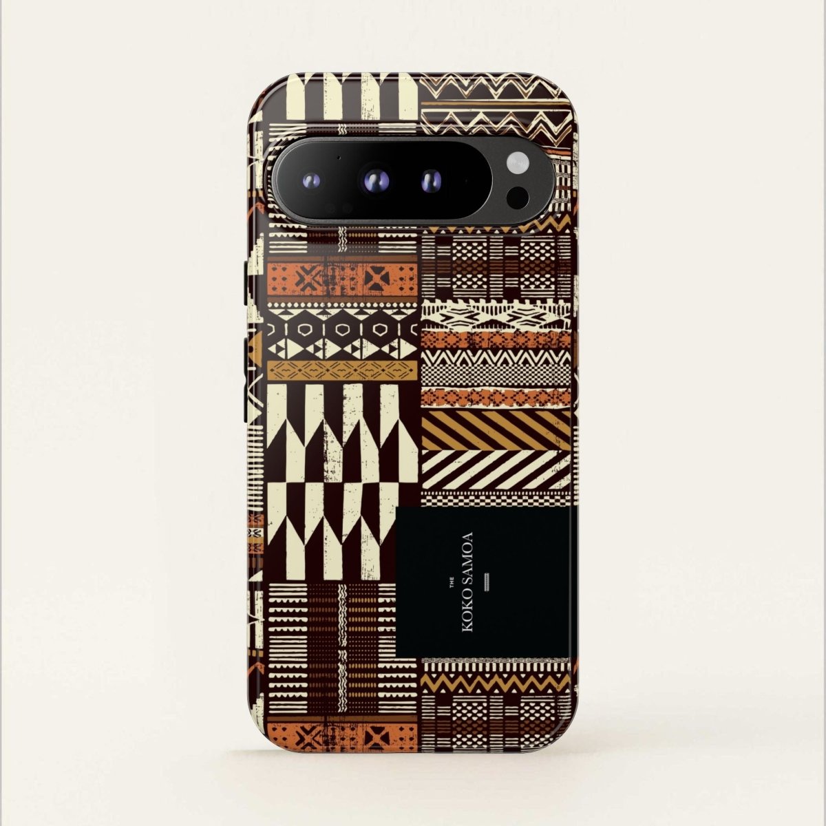 Glossy Tough Phone Case by Printify featuring Apia Mosaic design for iPhone 17, durable protective cover for AU, NZ, and USA.
