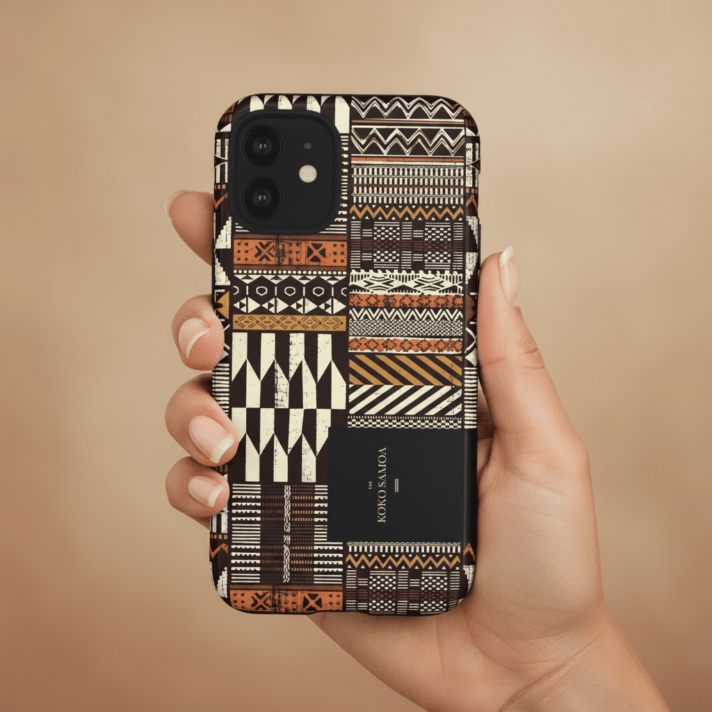 Glossy tough phone case for iPhone 17 featuring Apia Mosaic, suitable for AU, NZ, and US markets.