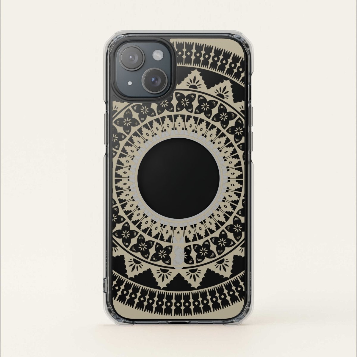 MagSafe clear case for iPhone 16 featuring Fiji Reversed design, transparent protective cover with MagSafe compatibility.