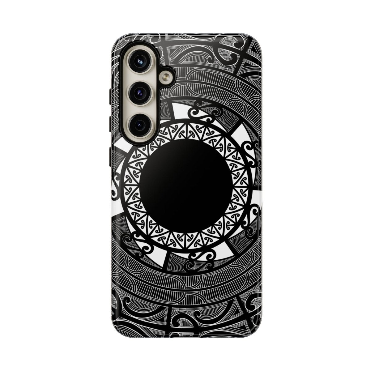 Tough Māori phone case with Koko Samoa design, fits AU/NZ/USA models, durable protective cover for smartphones.