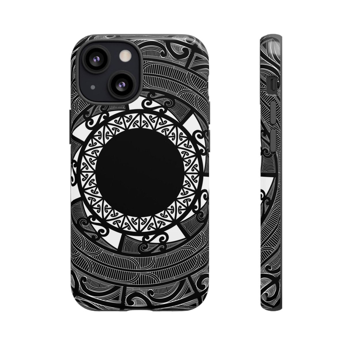 Tough Phone Case with Māori Koko Samoa design for AU, NZ, and US phones, featuring bold traditional patterns.
