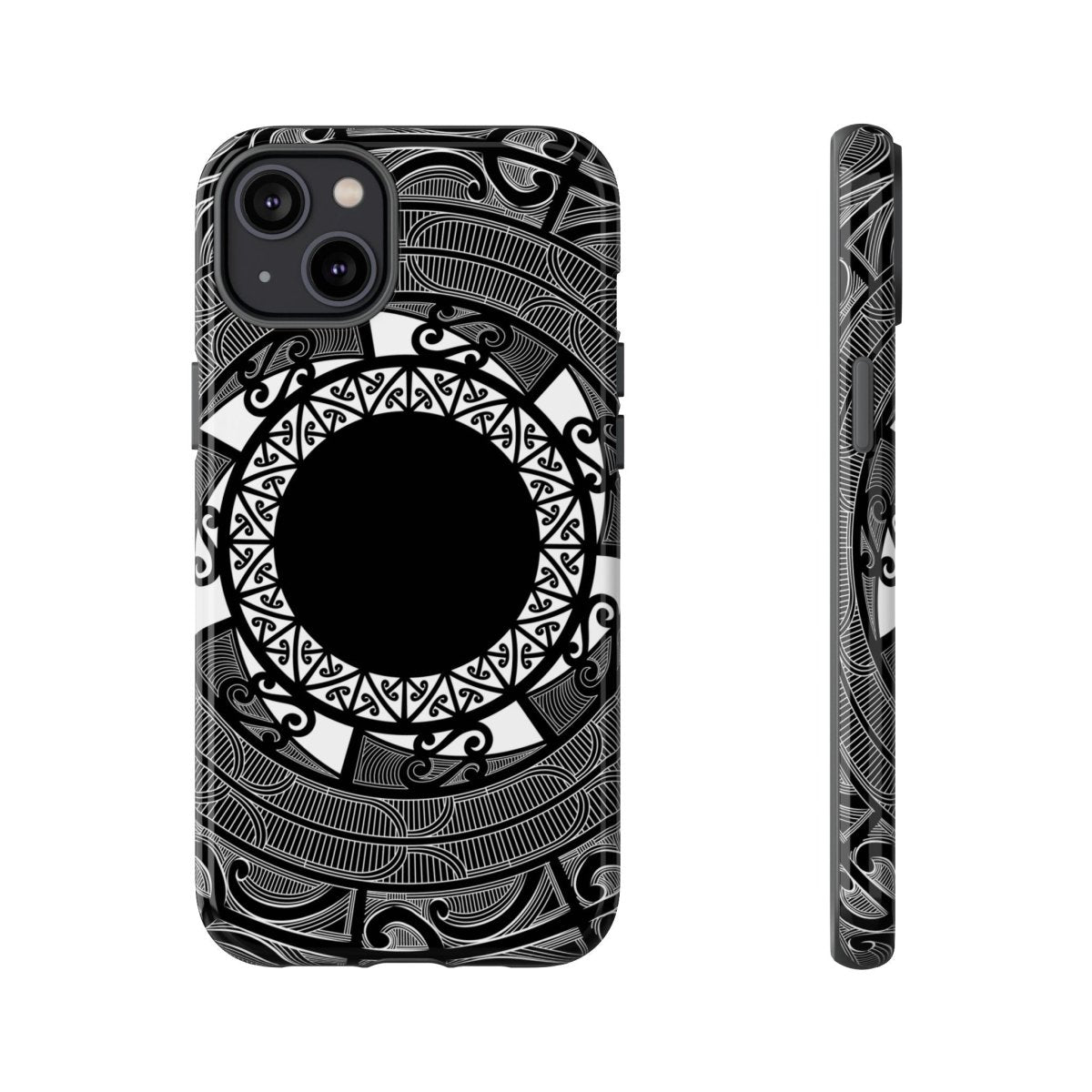 Māori tough phone case with traditional Polynesian design, fits models in AU, NZ, and USA regions.