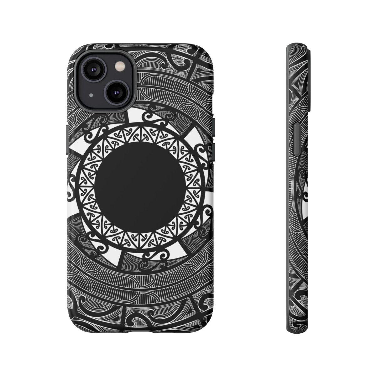 Māori tough phone case for AU/NZ/USA, featuring traditional Māori design with bold patterns and vibrant colors.