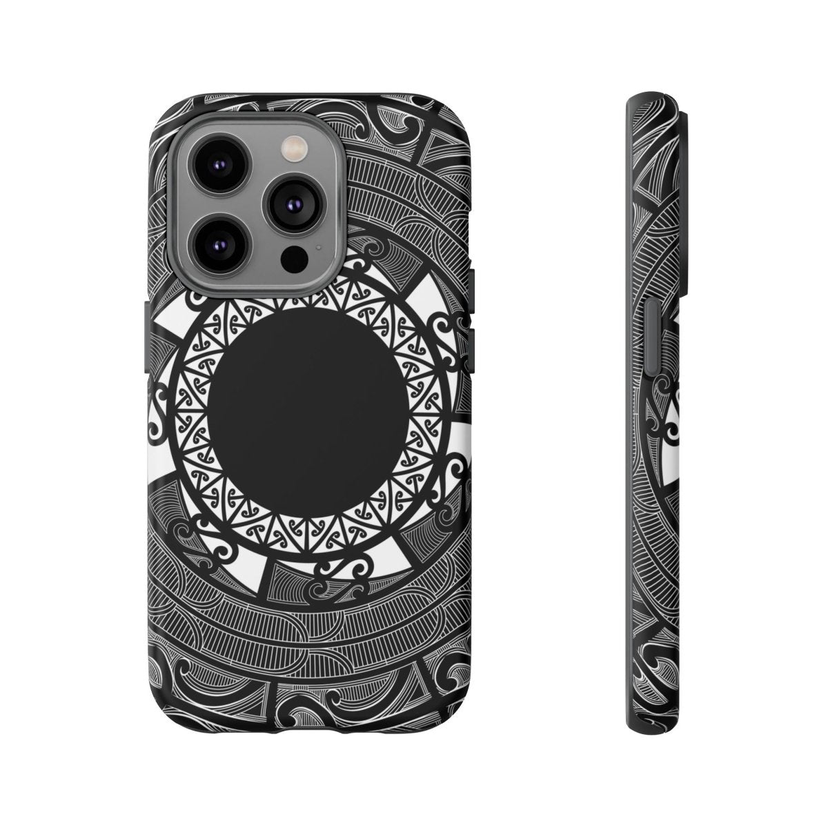 Māori Tough Phone Case featuring traditional Koko Samoa design, durable protective cover for smartphones.