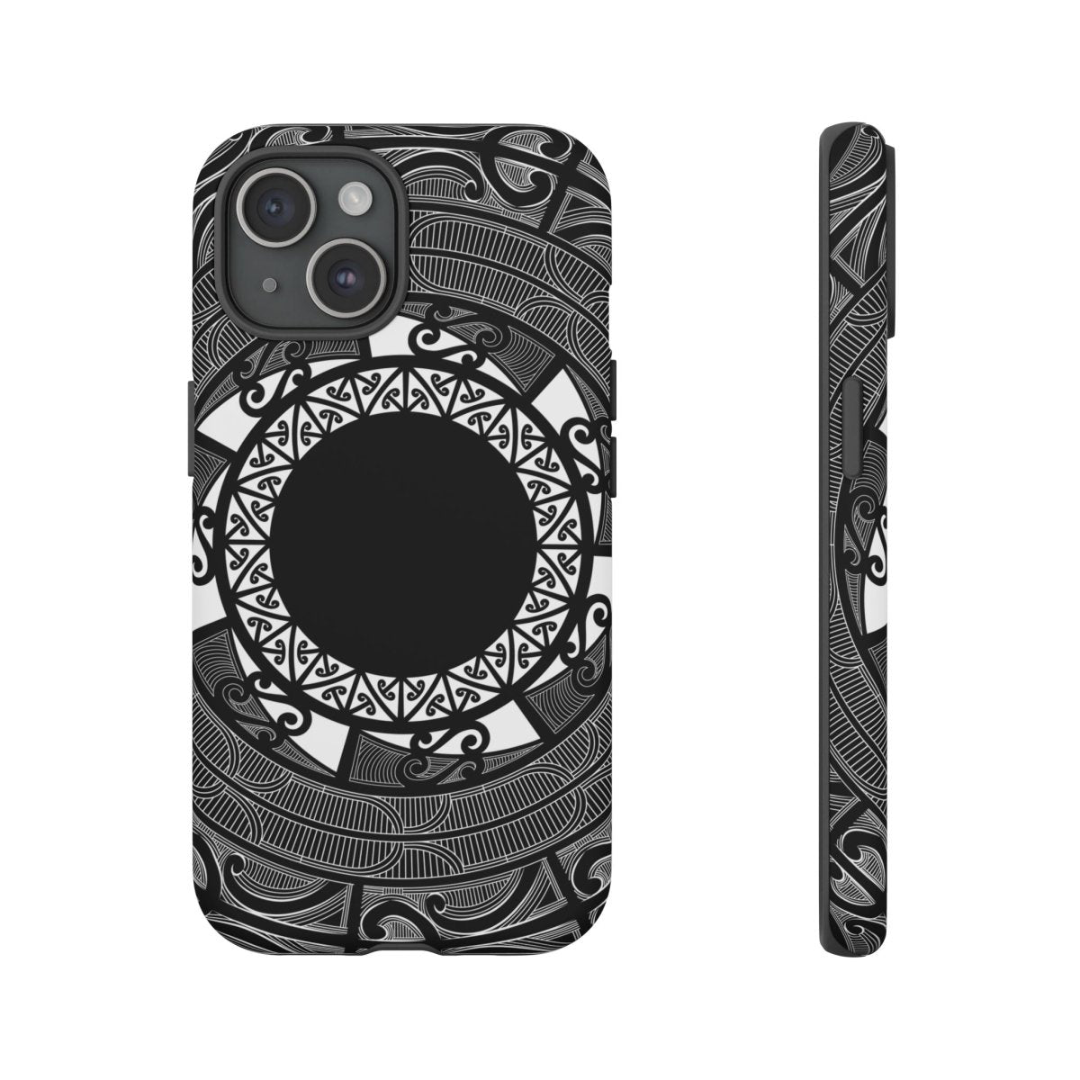 Māori Tough Phone Case featuring traditional Koko Samoa design, durable protective cover for smartphones.