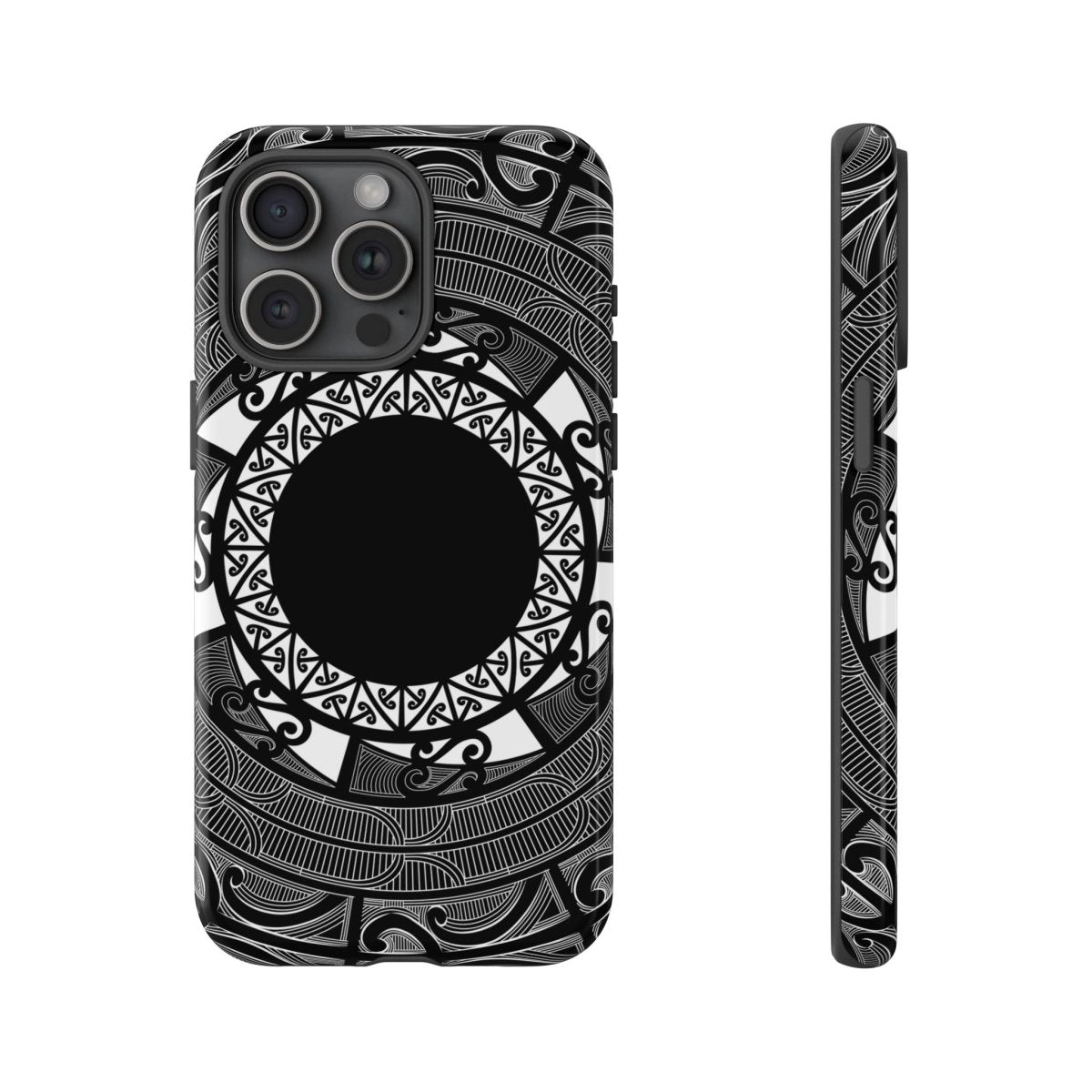 Tough Phone Case featuring Māori and Samoan Koko designs, durable protective cover for smartphones.