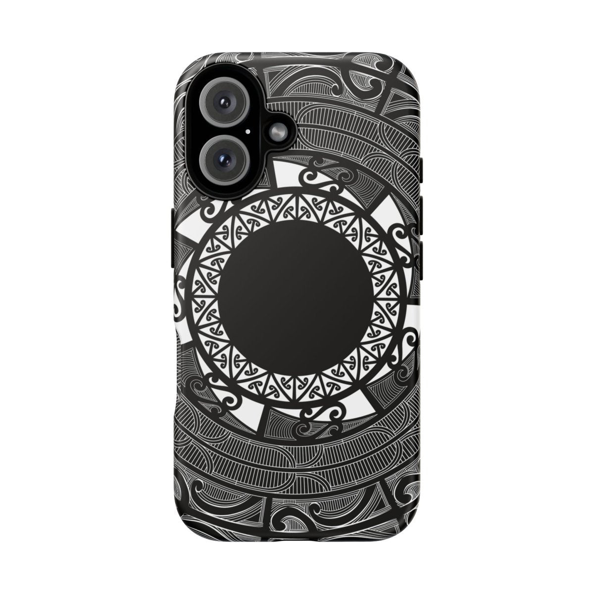 Māori tough phone case featuring traditional Māori patterns, designed for durable protection on smartphones.