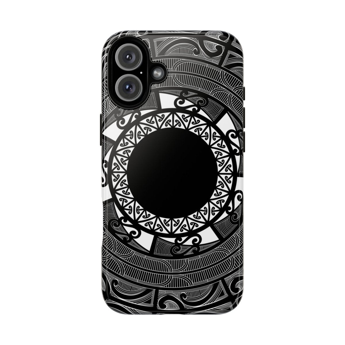 Māori Tough Phone Case for AU, NZ, and USA, featuring traditional Polynesian Koko Samoa design on durable protective case.
