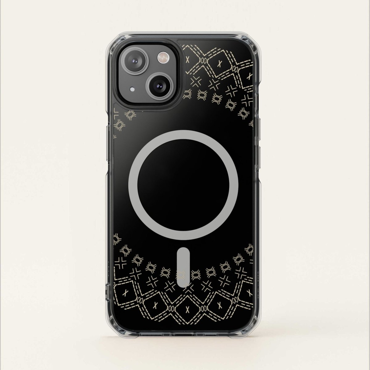 MagSafe clear case for iPhone 16 featuring Samoan Malu design, transparent Magsafe compatible phone cover