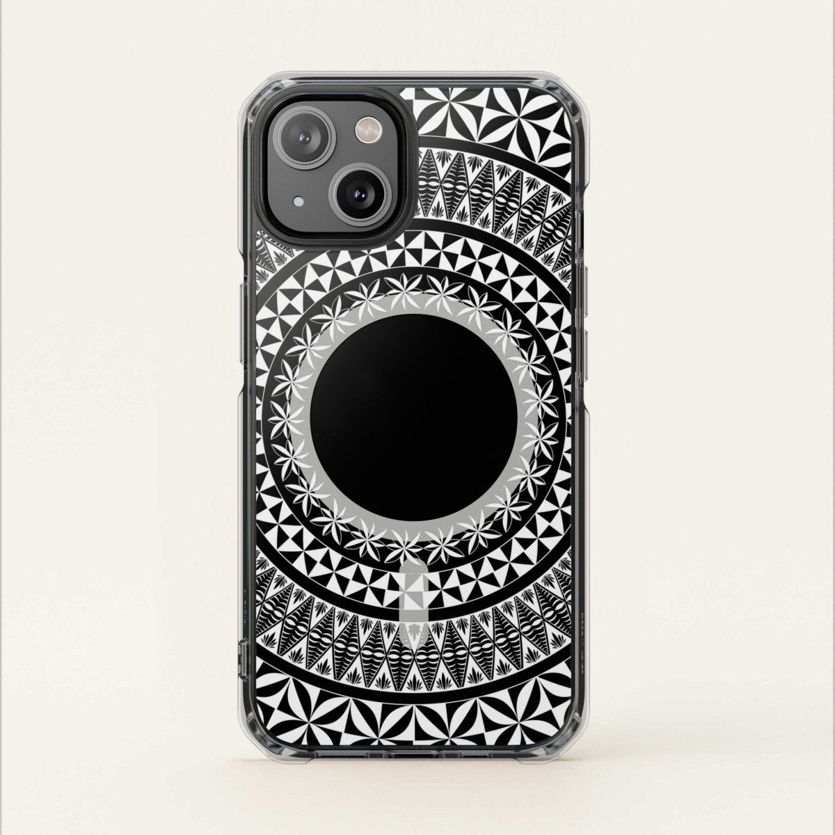 MagSafe clear case for iPhone 16, Tongan design, transparent protective cover with MagSafe compatibility.