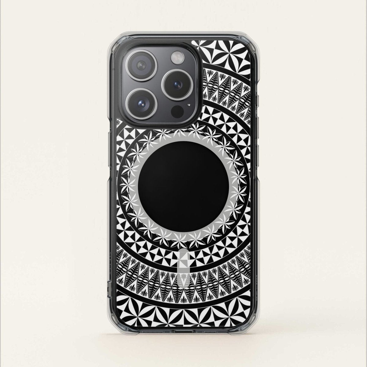 MagSafe clear case for iPhone 16, featuring Tongan design, transparent protective phone cover, compatible with AU/NZ/USA.