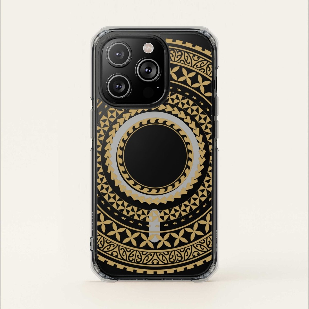 MagSafe clear case for iPhone 16 in United Gold, showcasing a transparent design with gold accents for AU, NZ, and USA models.