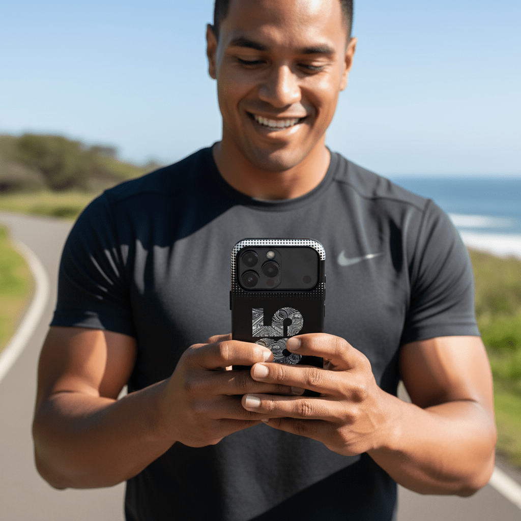 WOYC tough phone case 685 in vibrant Koko Samoa design, showcasing durable protection for AU/NZ/USA devices.