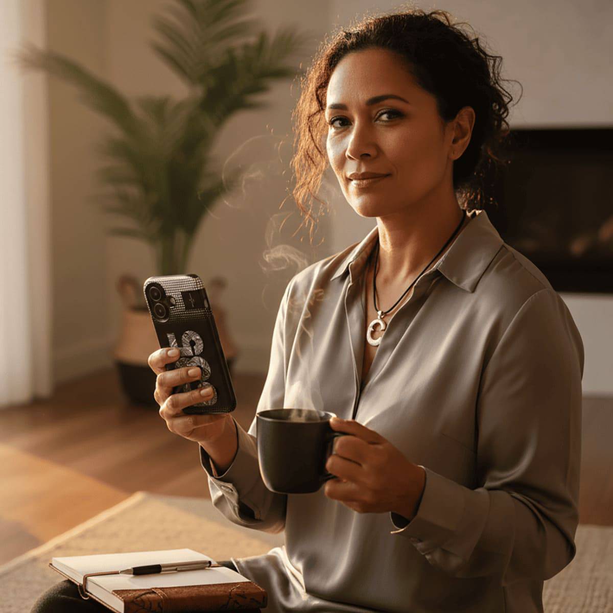 WOYC tough phone case 685 in AU/NZ/USA design, featuring durable protection and a unique Koko Samoa pattern.