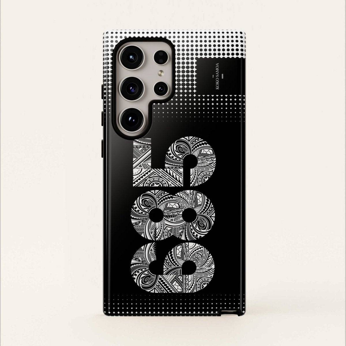 WOYC tough phone case 685, featuring a vibrant Koko Samoa design, providing durable protection for smartphones.