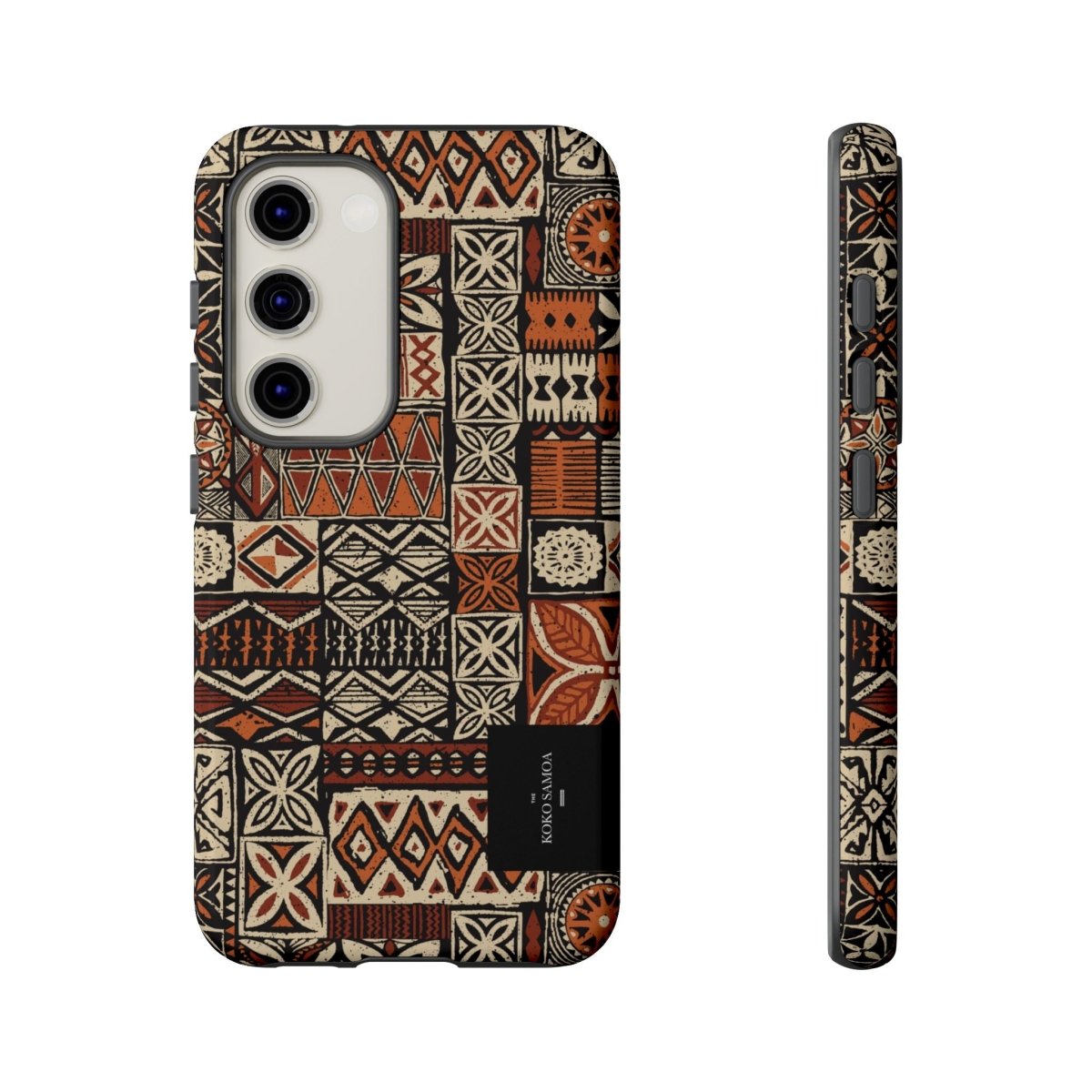 WOYC Tough Phone Case Elei in Samoa design, durable protective case for smartphones, featuring vibrant traditional pattern.