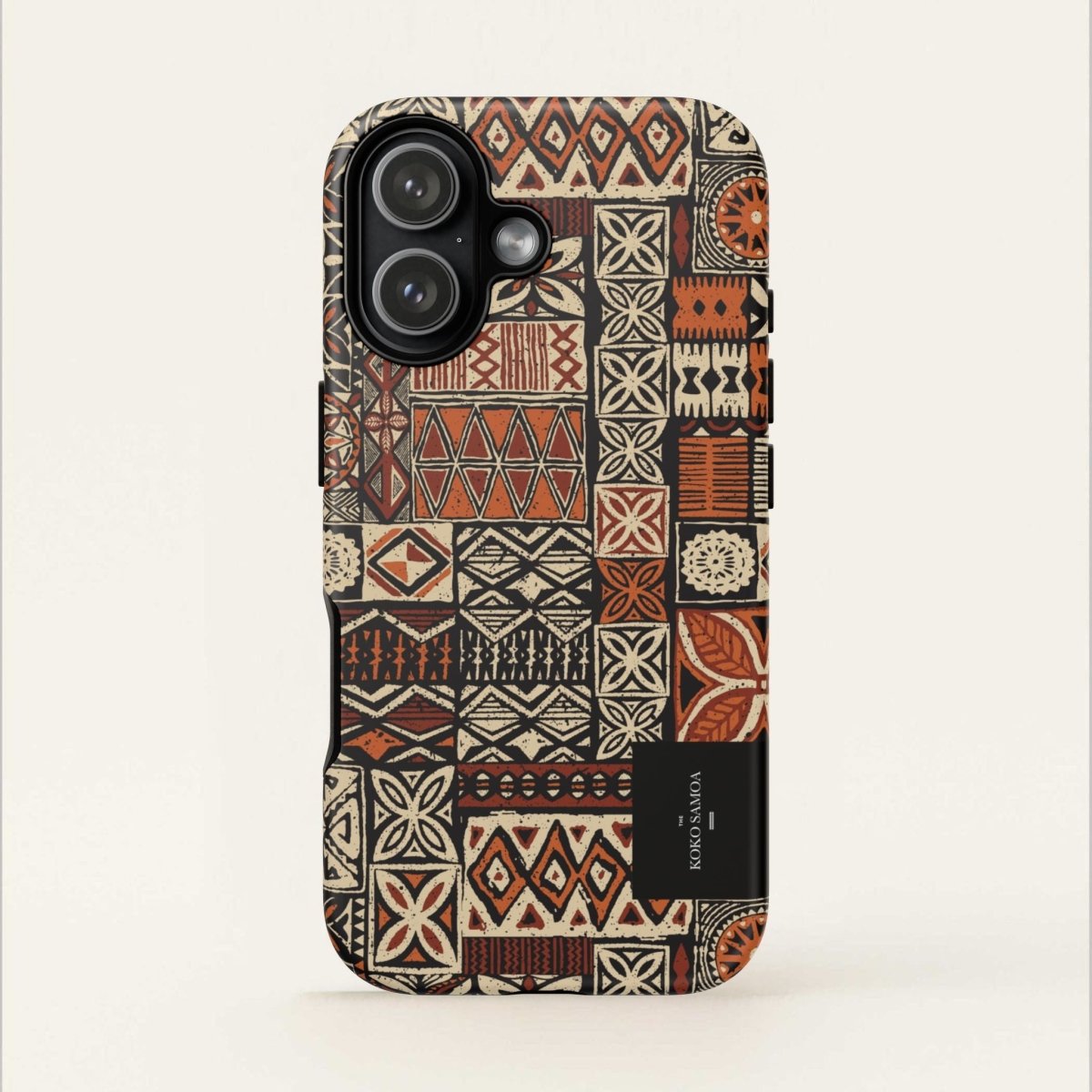 WOYC Tough Phone Case Elei in Koko Samoa design, durable protective cover for smartphones, AU/NZ/USA.