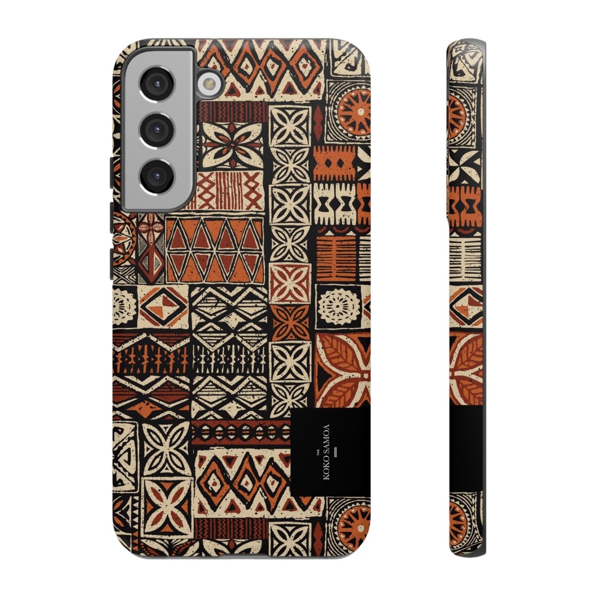WOYC Tough Phone Case Elei with Samoa Koko design, provides durable protection for smartphones in AU, NZ, and USA.