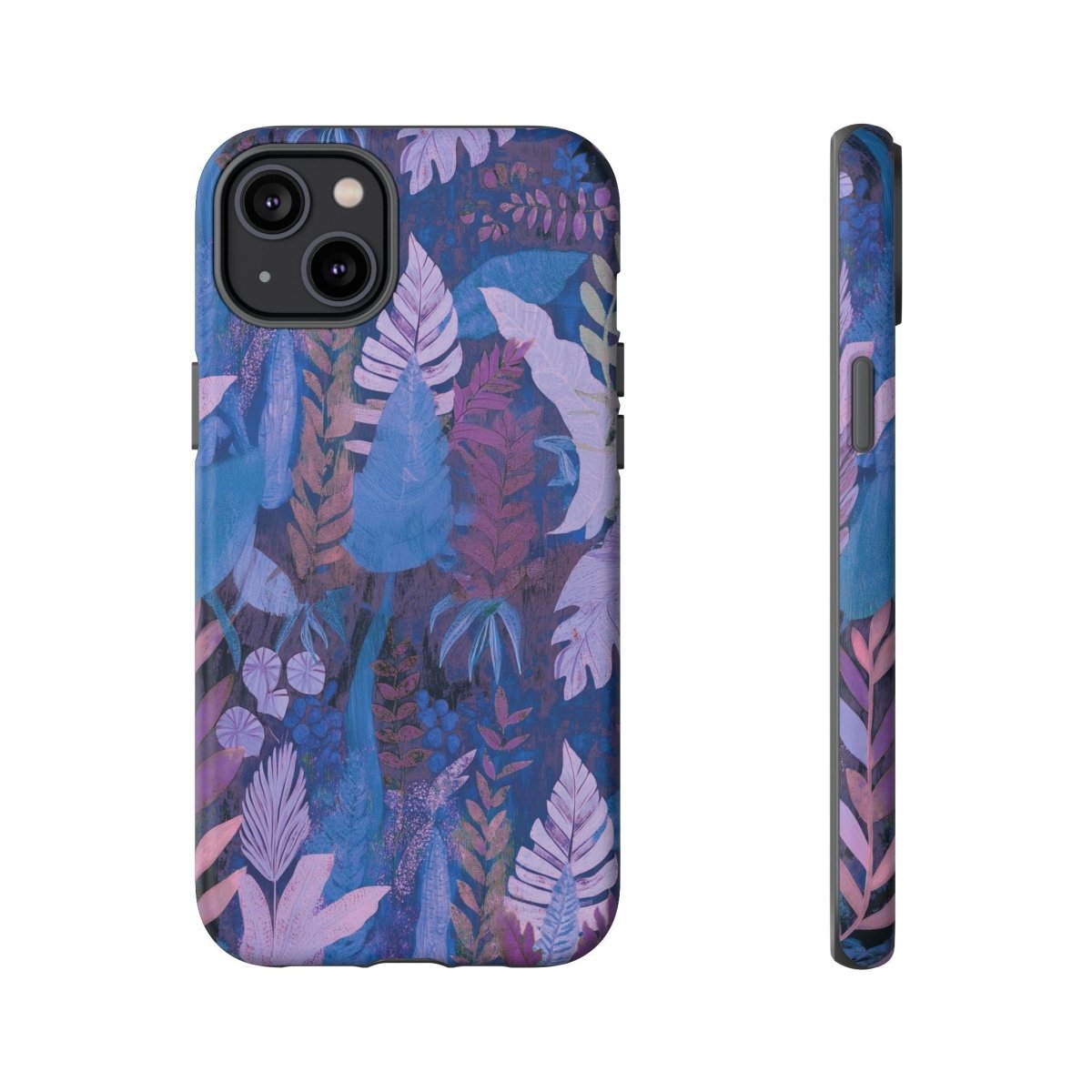 Lavender palms design on tough phone case, fits smartphones, featuring durable protection and stylish botanical artwork.