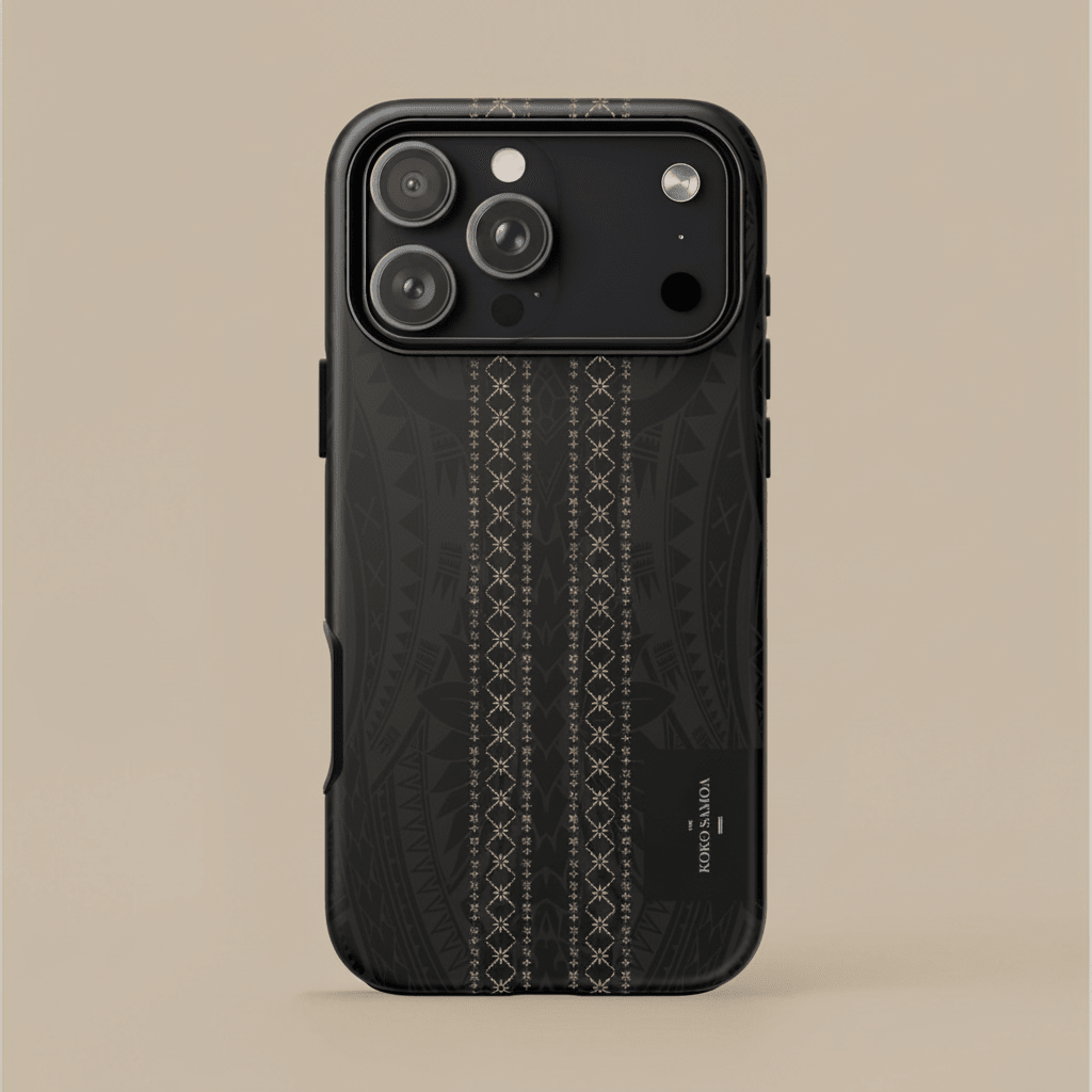 Printify Tough Phone Case featuring Malu design with Koko Samoa motif, durable protective cover for smartphones.