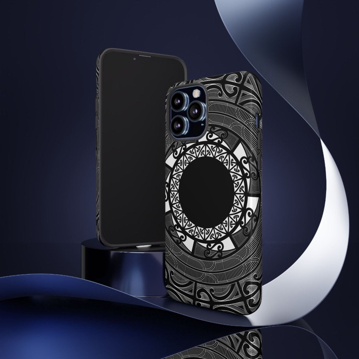 WOYC Māori tough phone case for AU/NZ/USA, featuring traditional Māori designs on durable protective material.