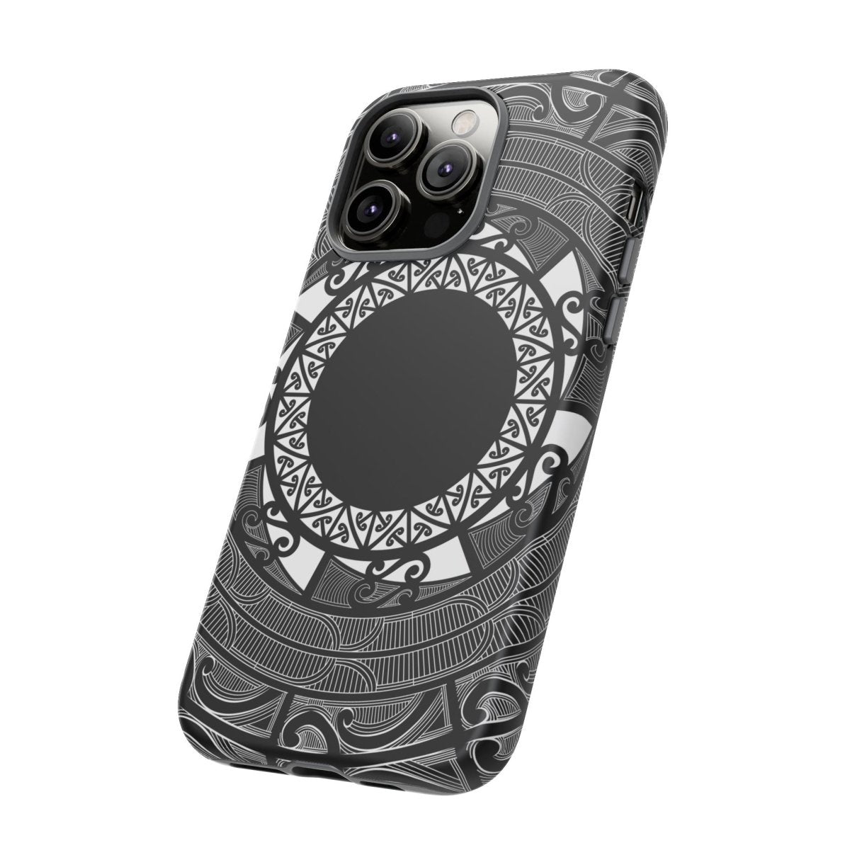 WOYC Māori tough phone case with traditional Koko Samoa design, durable protective cover for smartphones in AU, NZ, and USA.