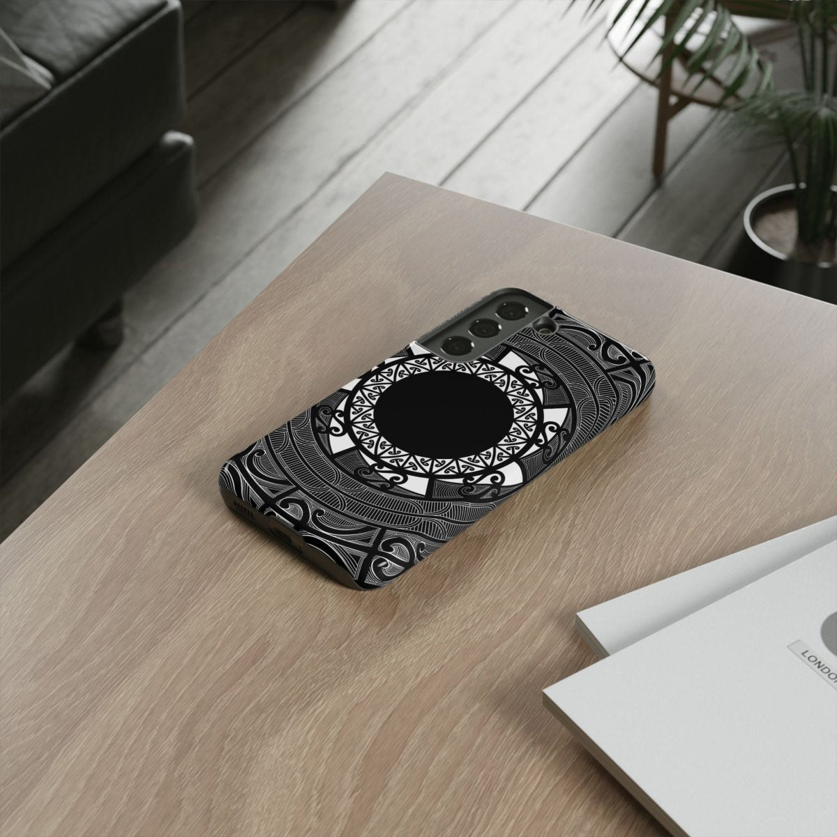 WOYC Tough Māori phone case with traditional Māori and Samoa designs, durable protective cover for smartphones.