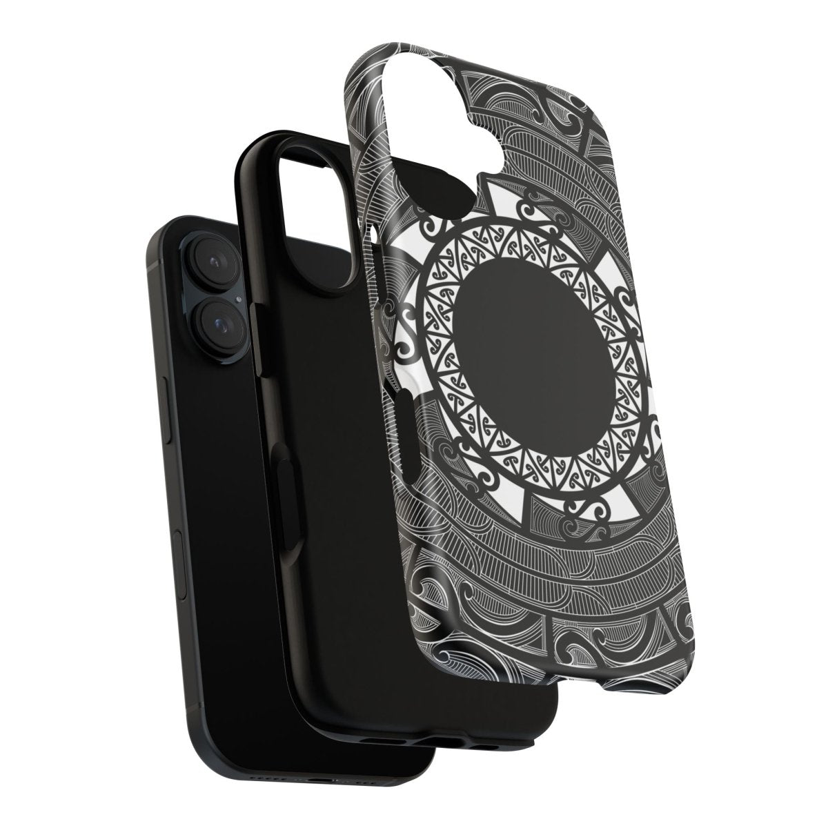 WOYC Māori tough phone case with traditional Koko Samoa design, durable protective cover for smartphones.