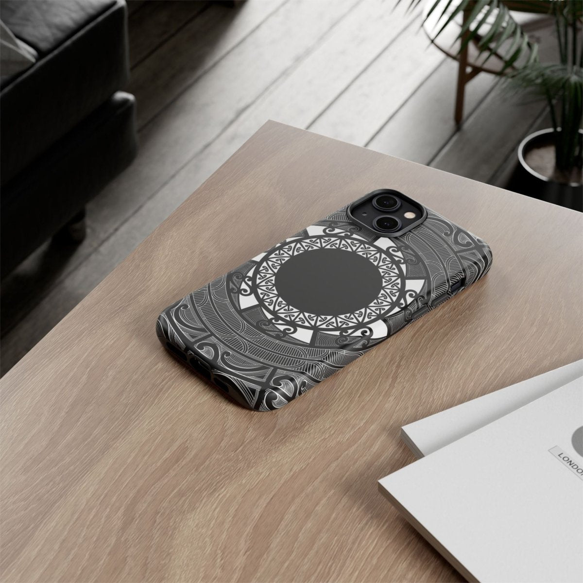 WOYC Māori tough phone case for AU/NZ/USA featuring traditional Koko Samoa design, durable protective phone cover.