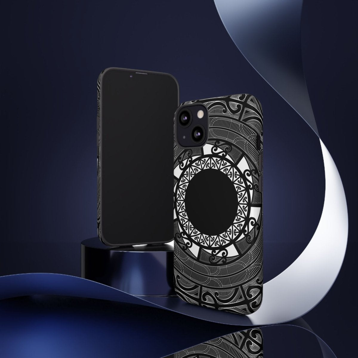 WOYC Māori Tough Phone Case for AU, NZ, and USA with traditional Koko Samoa design, rugged protective cover for smartphones.