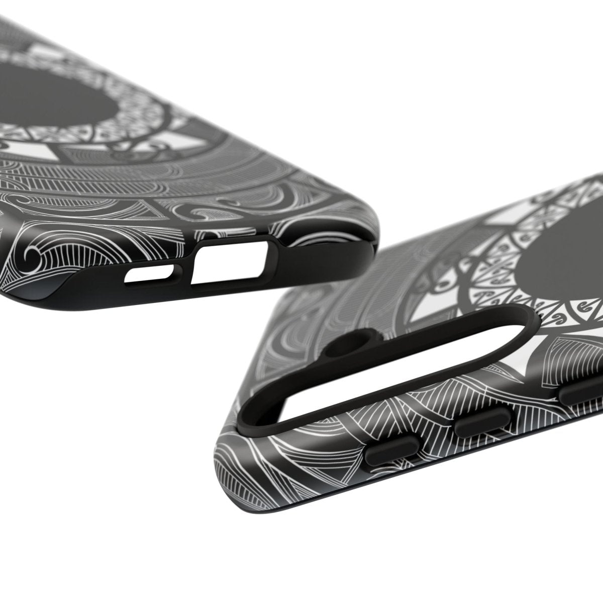 WOYC Tough Phone Case featuring Māori design, durable protective cover for smartphones with vibrant Māori art pattern.