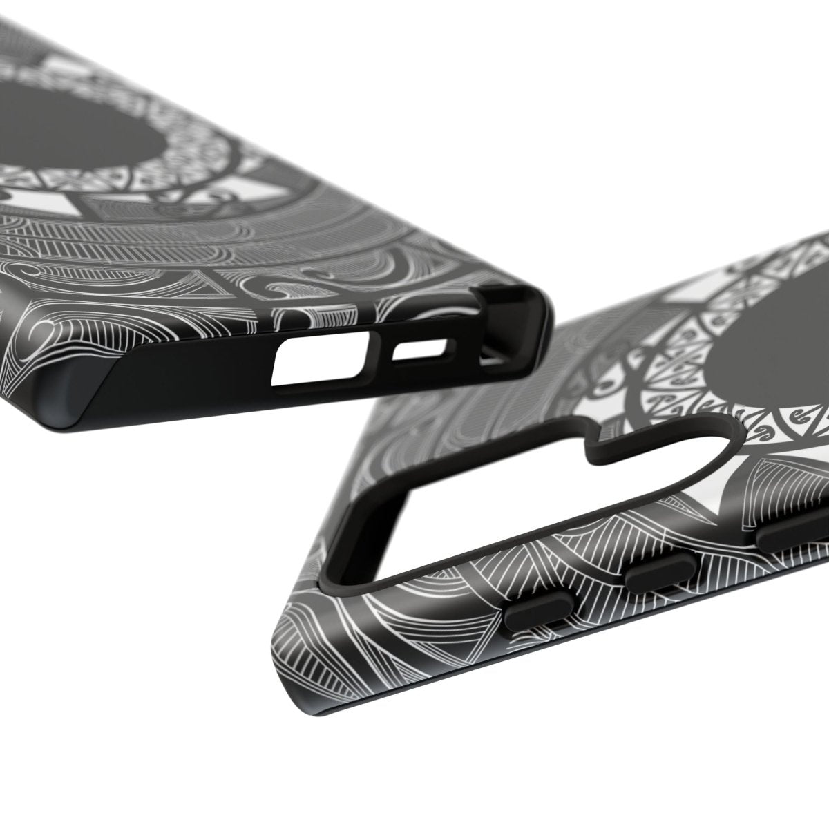 WOYC Māori Tough Phone Case featuring traditional Samoan Koko Samoa design, protective rugged case for smartphones.