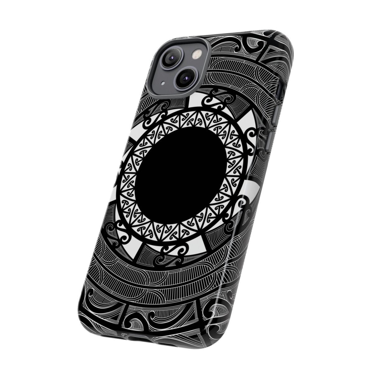 WOYC Māori tough phone case featuring traditional Koko Samoa design on durable protective cover for smartphones.