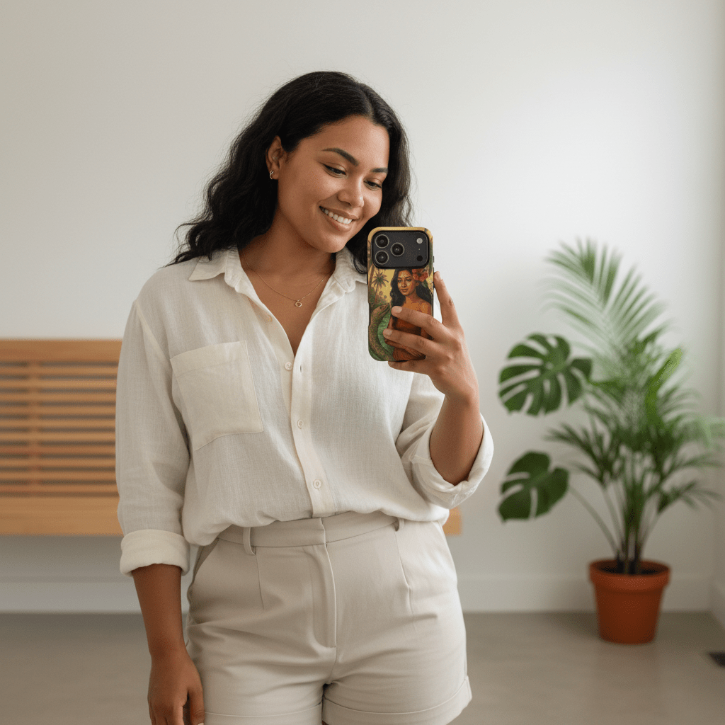 Tough phone case by WOYC featuring a colorful Sina & The Eel design, suitable for AU, NZ, and USA models.