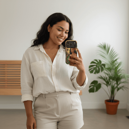 Tough phone case by WOYC featuring a colorful Sina & The Eel design, suitable for AU, NZ, and USA models.