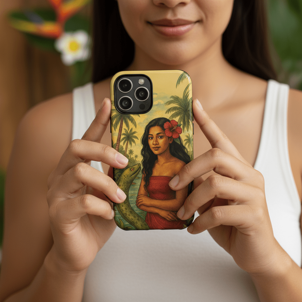 Tough phone case featuring Sina & The Eel design by WOYC, suitable for AU, NZ, and USA models.