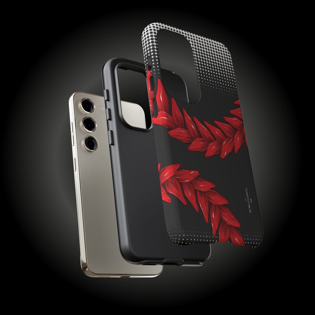 WOYC Tough Phone Case Ula Fala design for AU/NZ/USA, durable protective case with vibrant Samoan artwork.