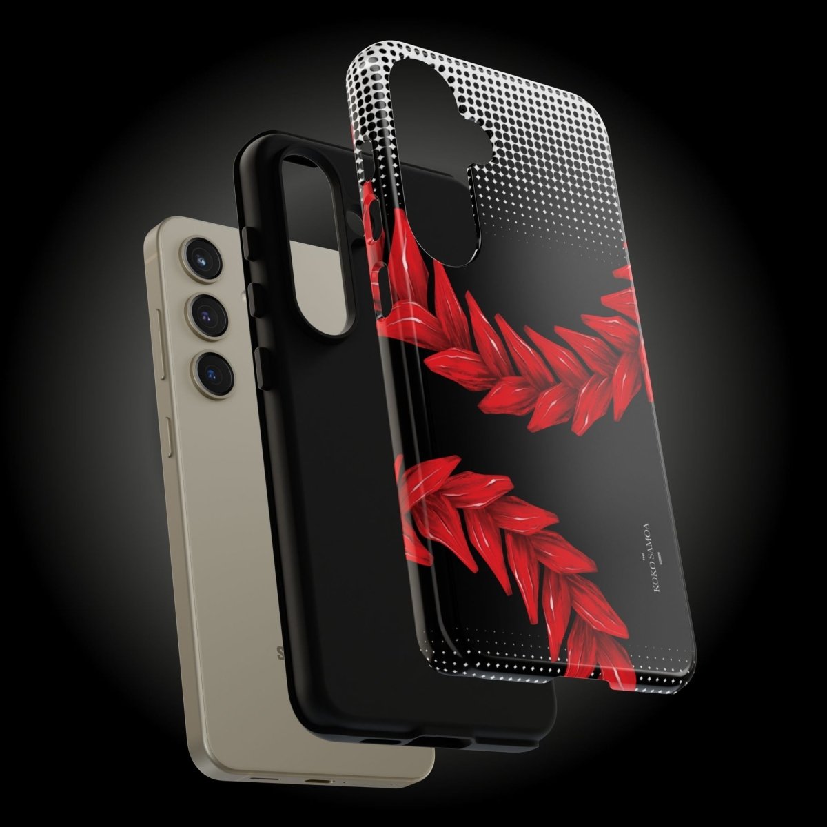 WOYC Tough Phone Case Ula Fala design for AU/NZ/USA, durable protective cover with vibrant Samoan-inspired artwork.