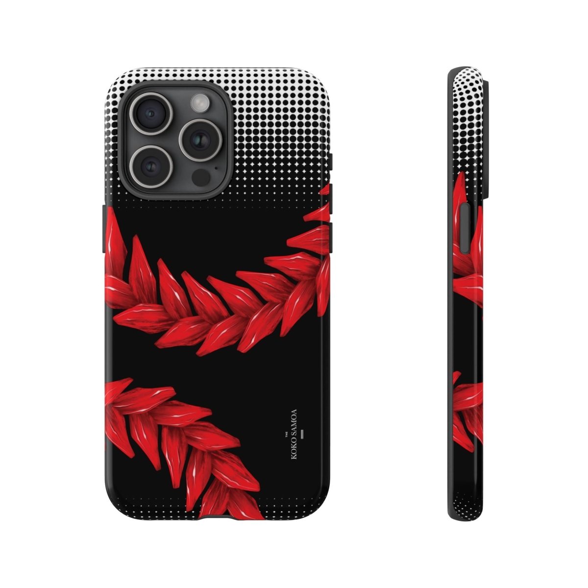 WOYC Tough Phone Case Ula Fala design for AU/NZ/USA, durable protective cover with vibrant Samoan artwork on a smartphone.