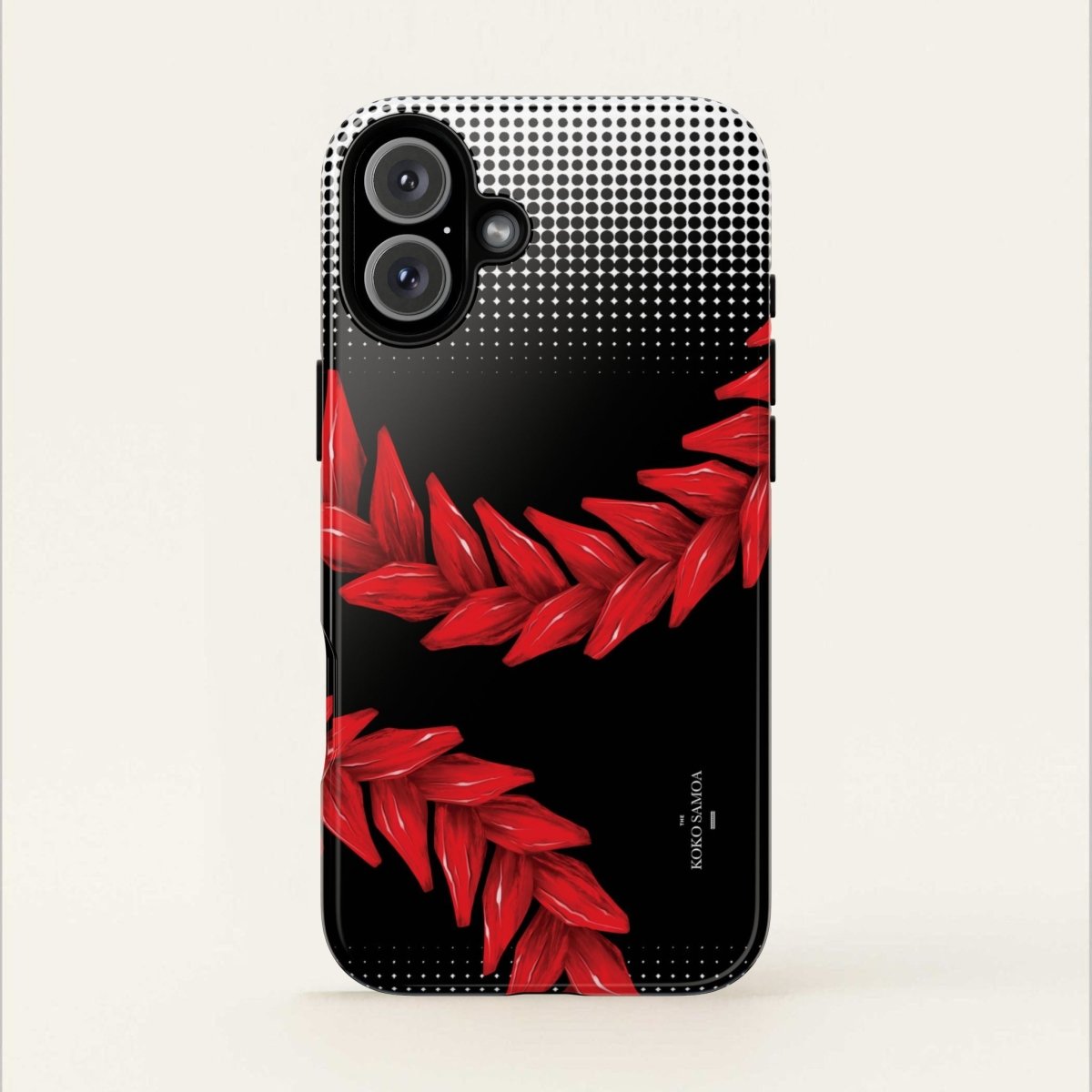 WOYC Tough Phone Case Ula Fala design for AU, NZ, and USA models, durable protective cover with vibrant Samoa-inspired artwork.
