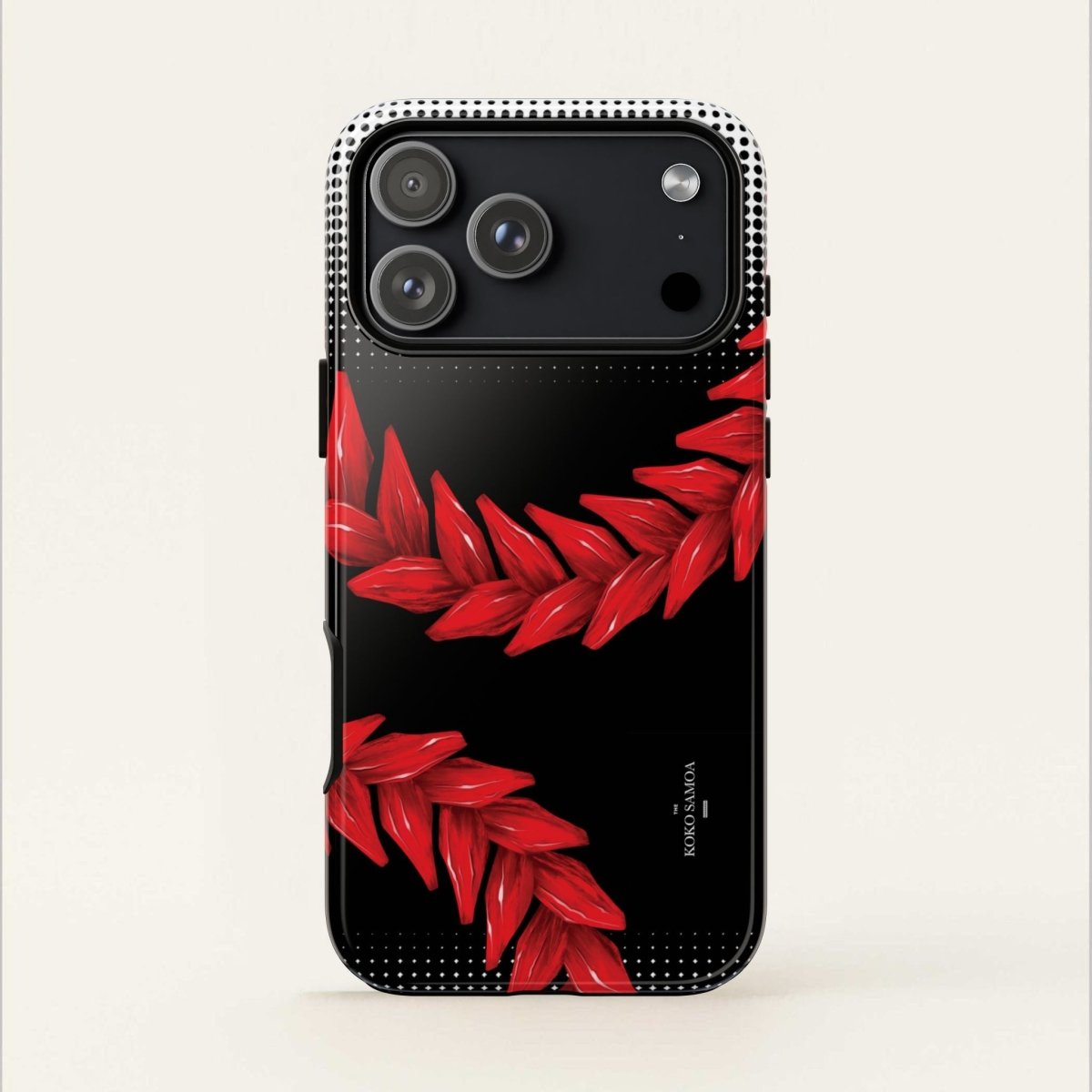 WOYC Tough Phone Case Ula Fala design for AU/NZ/USA, durable protective cover with vibrant Samoan-inspired artwork.