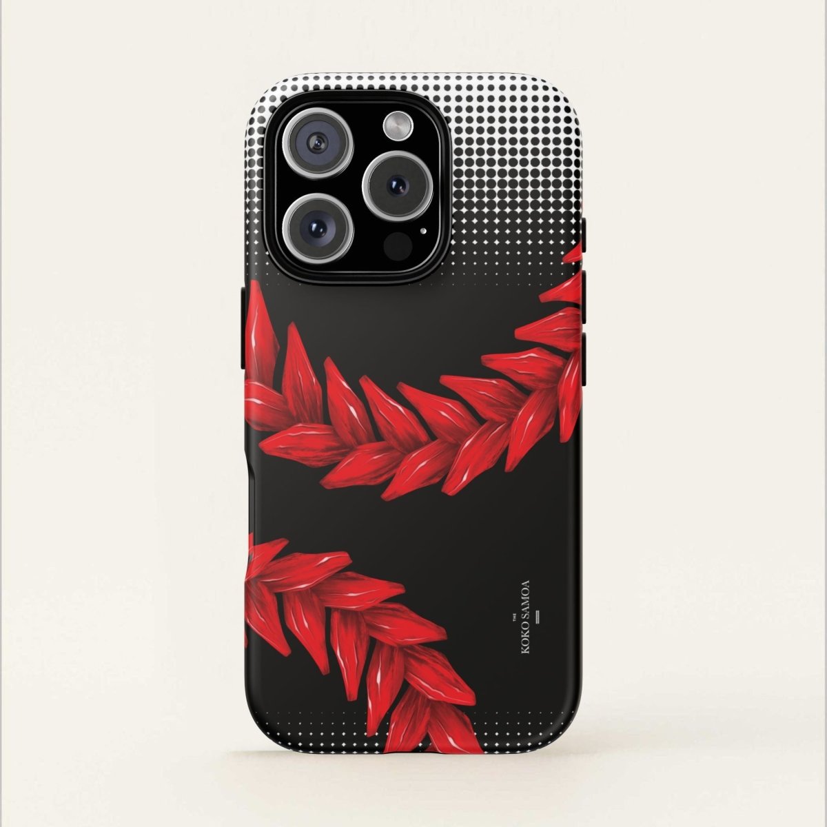 WOYC Tough Phone Case Ula Fala design for AU/NZ/USA, durable protective cover with vibrant Samoan artwork.